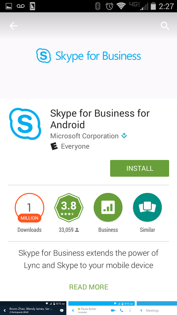 how to install skype for business 2016 on android